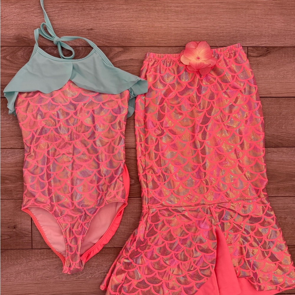 Pink and Green Mermaid Costume Set